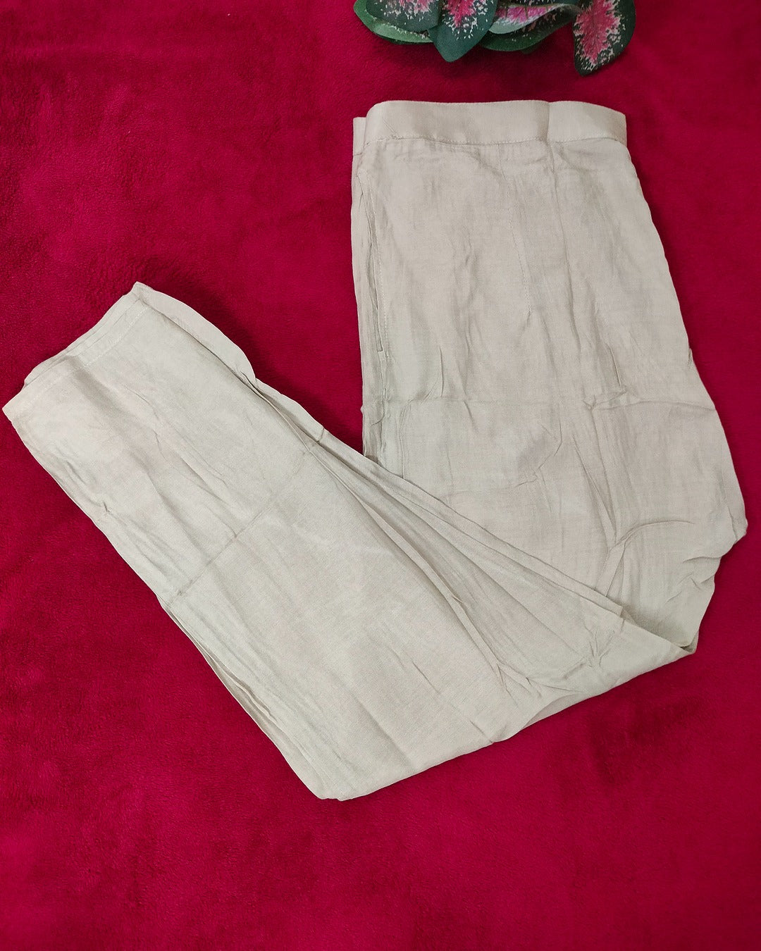 Light golden colour Tissue straight cut 3-piece kurti set