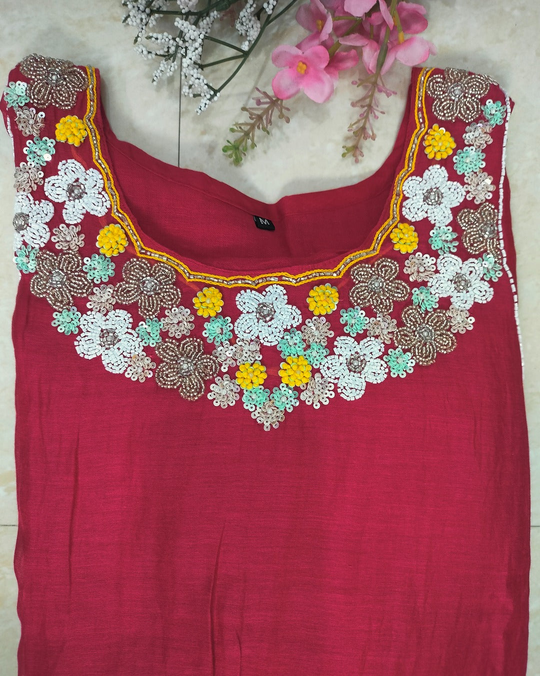 Premium mulchanderi 3 piece A-line kurthi set