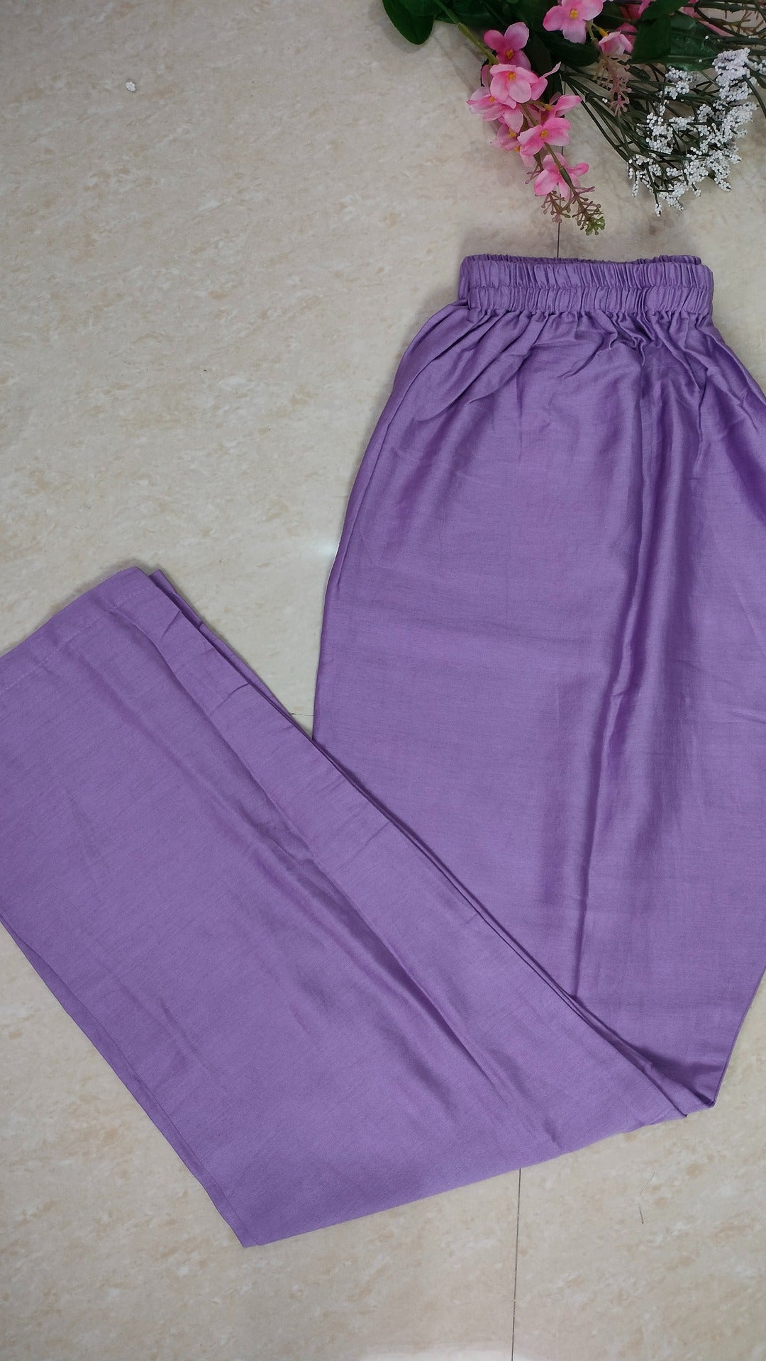 Mulchanderi lilac color 3 piece kurthi set