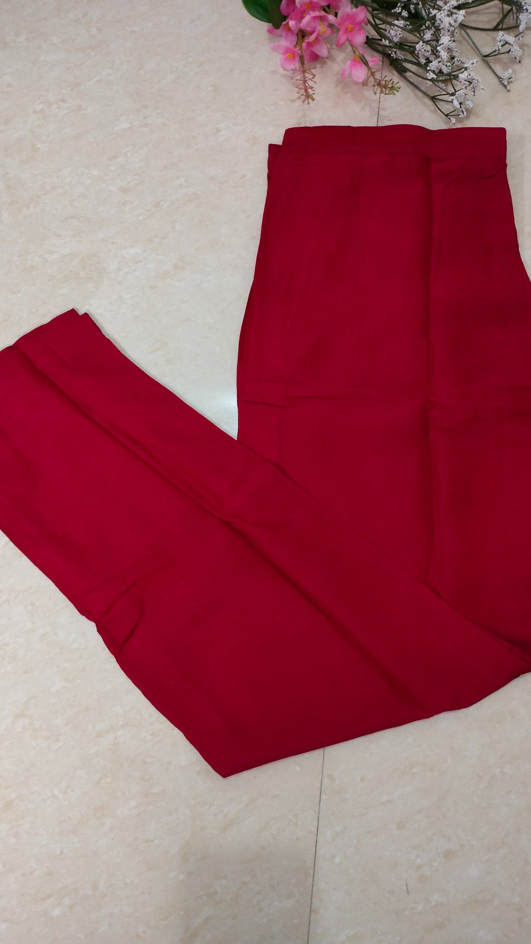 Maroon Dola Silk Straight cut 3-piece kurti set