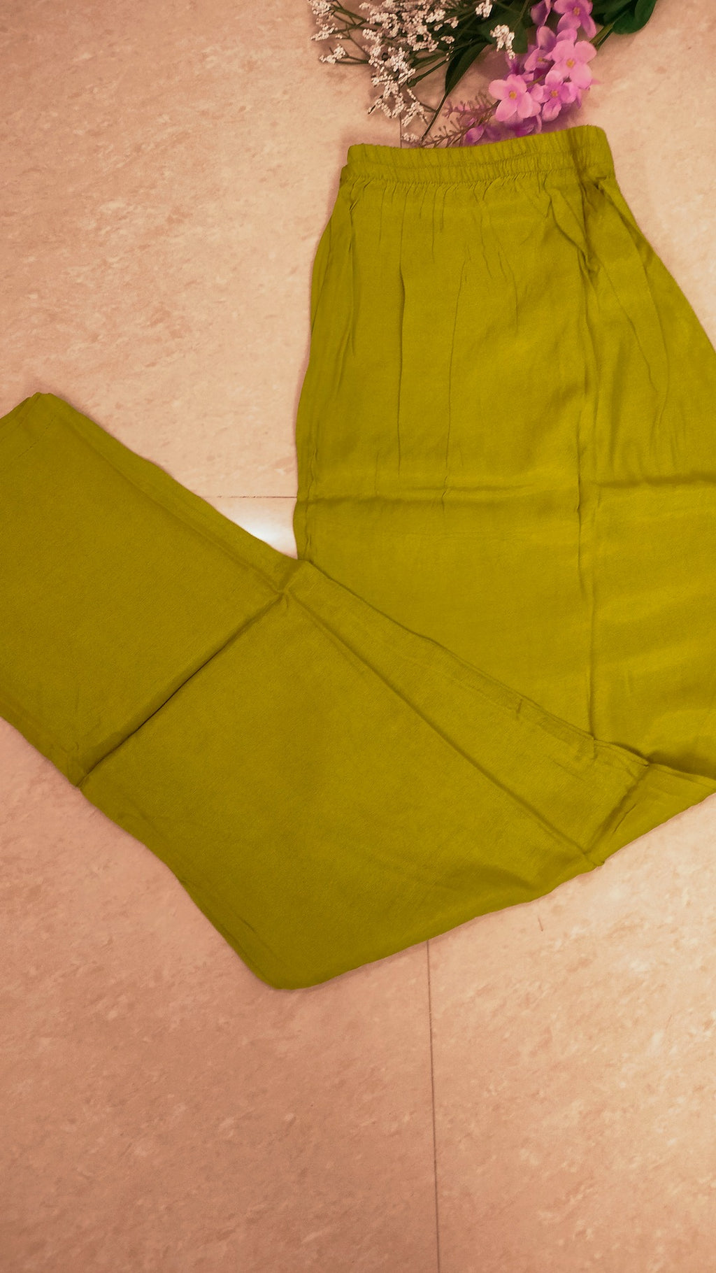 Olive green Chinon bandhej suit set