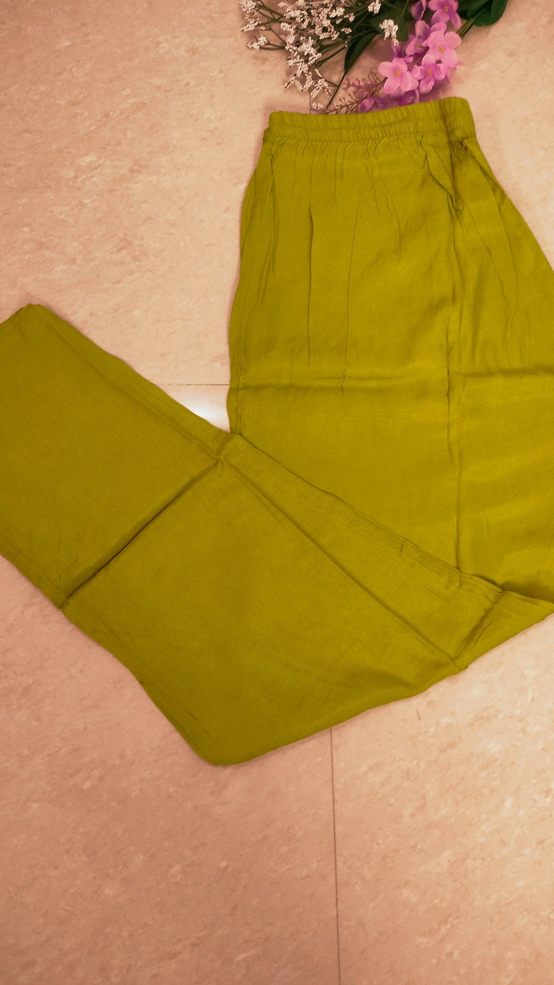 Olive green Chinon bandhej suit set