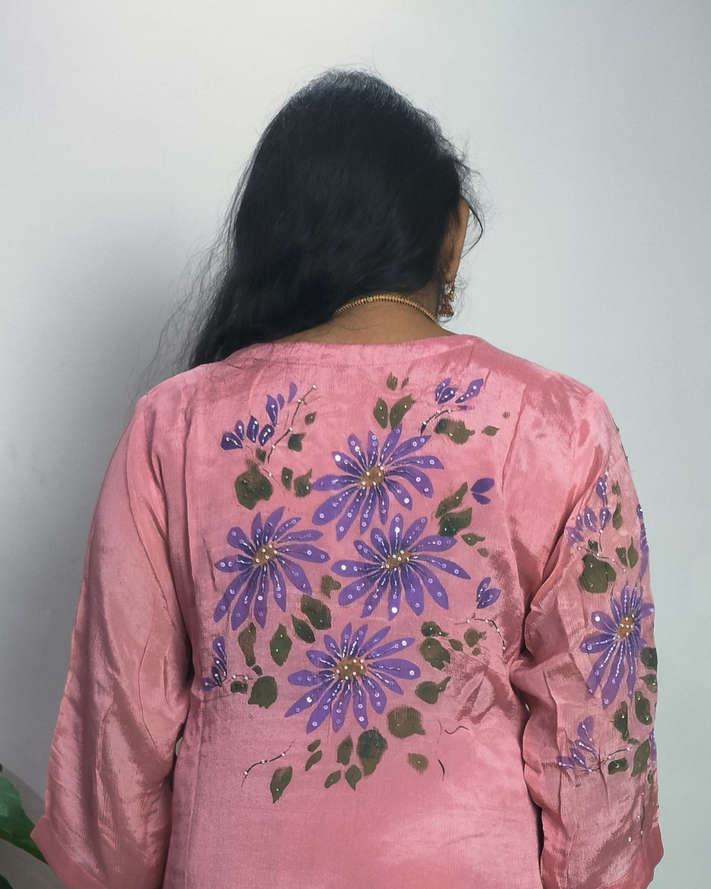 Pure Chinon 3 piece A-line kurthi set