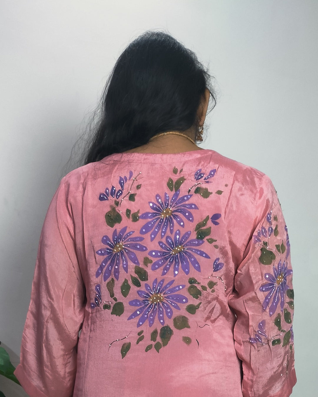 Pure Chinon 3 piece A-line kurthi set