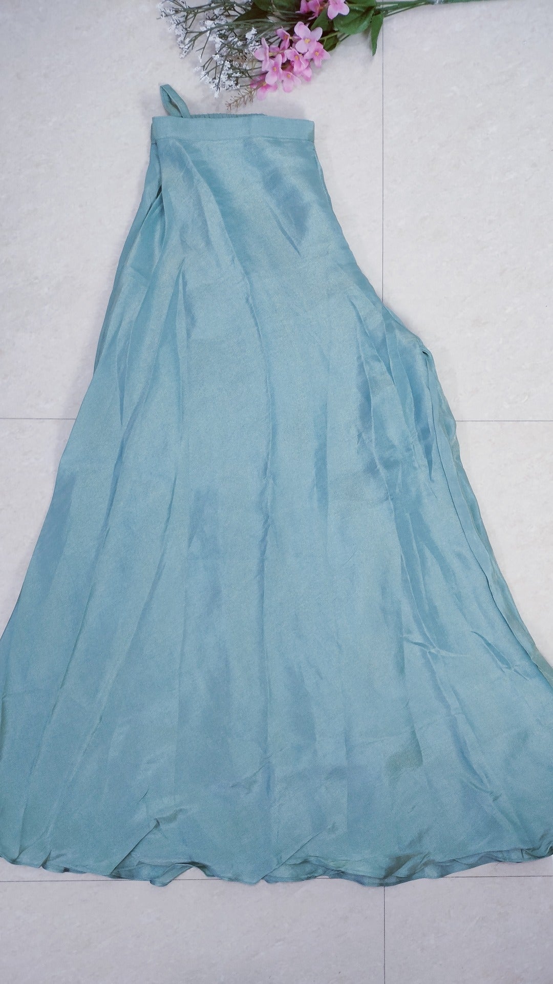 Light bluish green coloured Tissue Sharara set