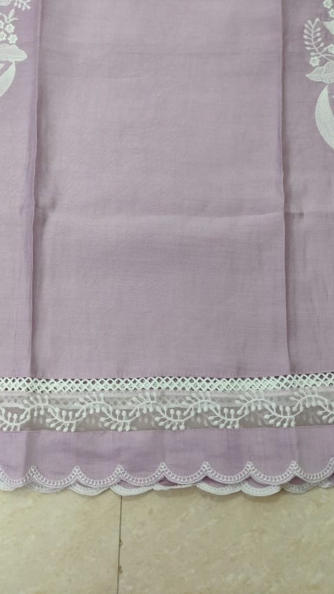 Soft lavender silk blend straight cut suit set