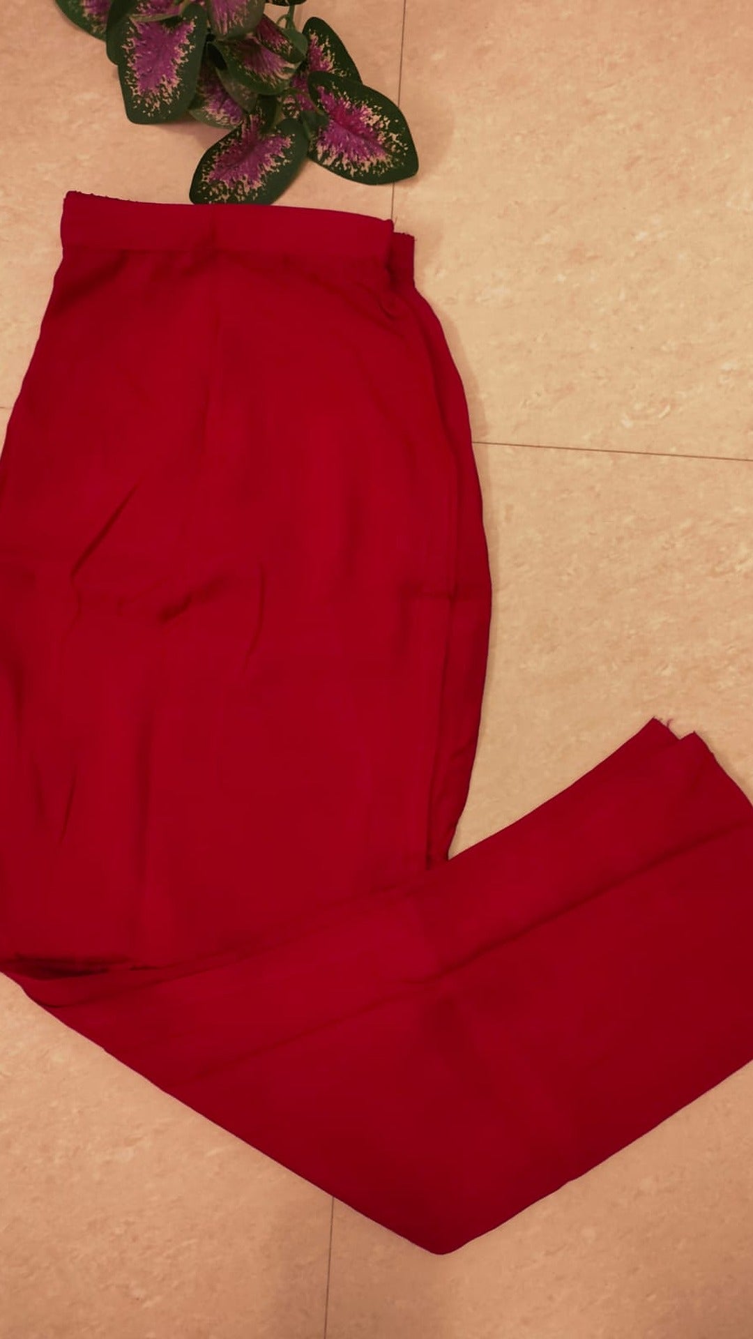 Premium mul chanderi red coloured A-line suit set